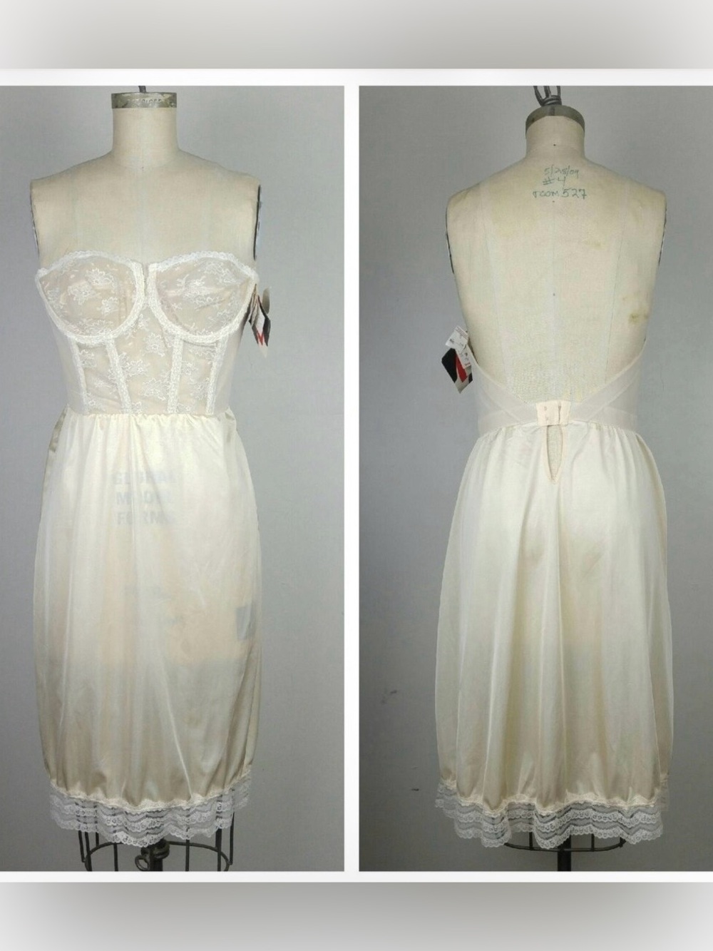 Vintage Lace Bustier Slip Dress 36 B/C
